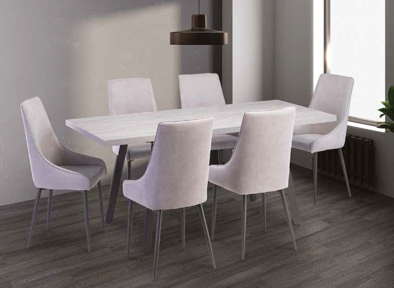 Product photograph of Athens Rhine Light Grey Top 6 Seater Extending Dining Table from Choice Furniture Superstore.